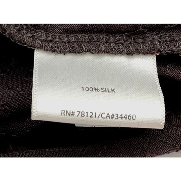 Eileen Fisher Sleeveless 100% Silk Brown Sequin A-Line Mini Cocktail Dress Large - Picture 5 of 7